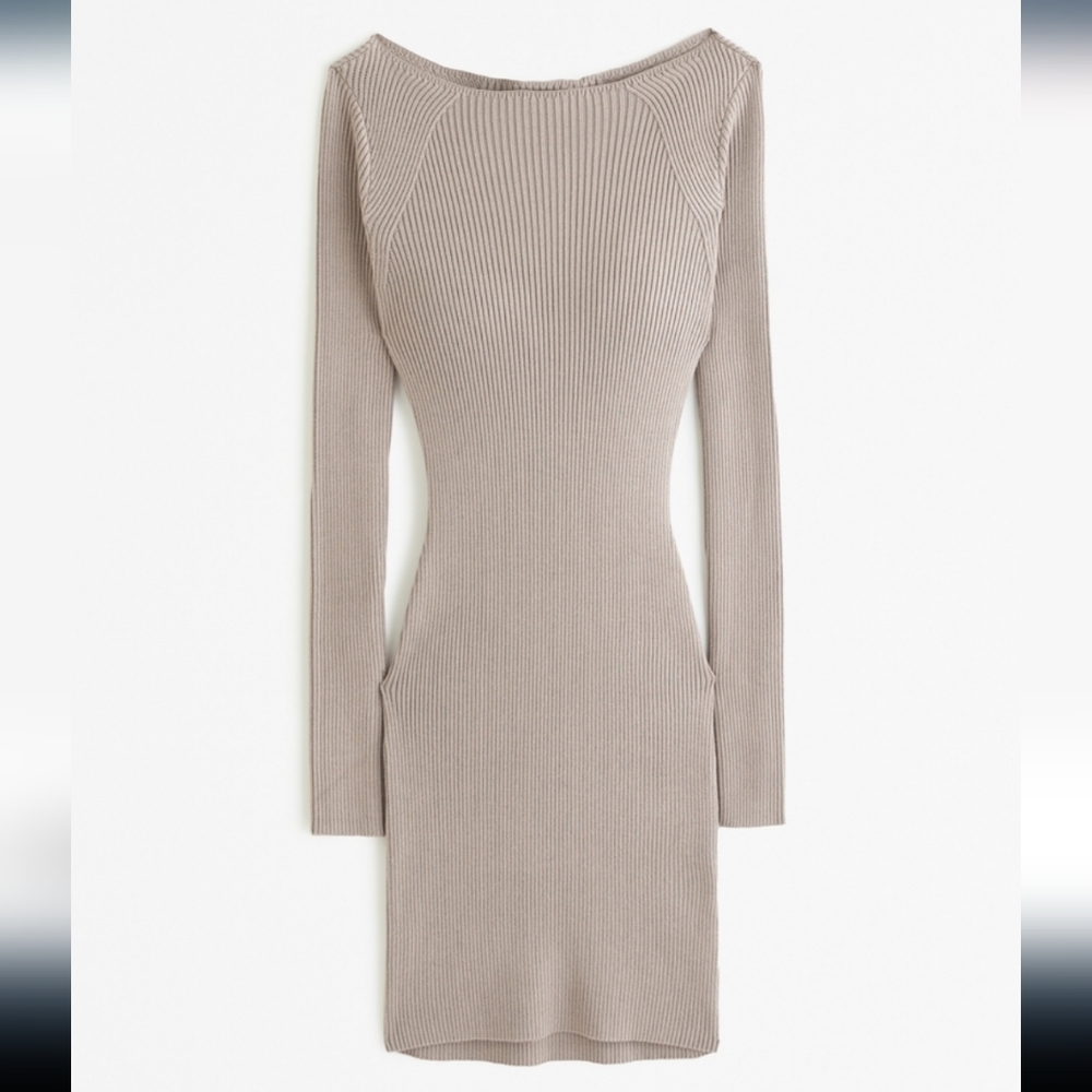 Long Sleeve slash mini sweater dress
